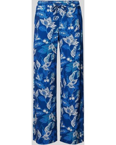 Brax Flared Stoffhose mit Paisley-Muster Modell 'Style. Maine' - Blau