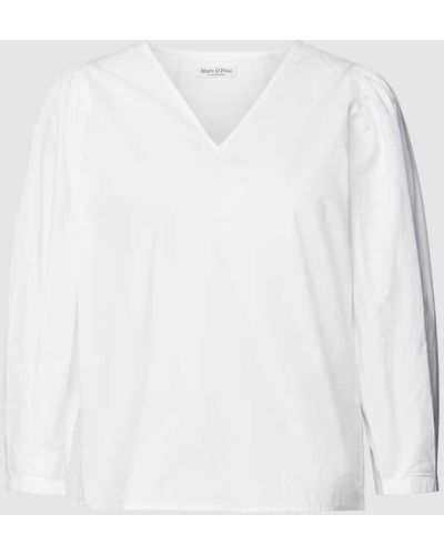 Marc O' Polo Bluse mit V-Ausschnitt - Weiß
