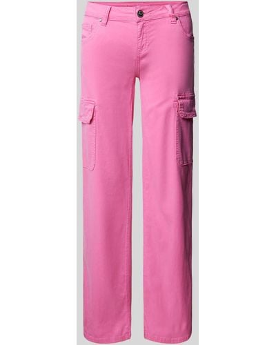Blue Monkey Stoffhose mit aufgesetzten Taschen Modell 'AMY' - Pink