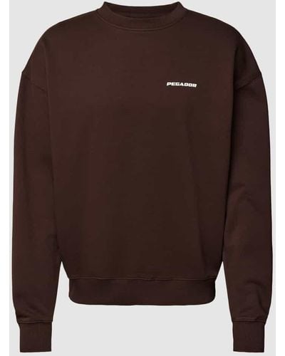PEGADOR Sweatshirt mit Label-Print - Braun