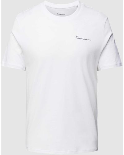 Knowledge Cotton Regular Fit T-shirt Met Ronde Hals - Wit
