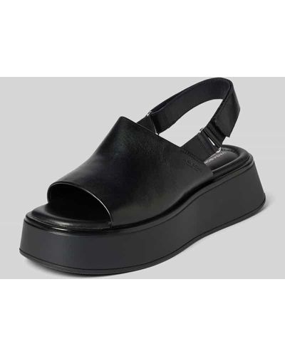 Vagabond Shoemakers Sandalette aus Leder in unifarbenem Design Modell 'COURTNEY' - Schwarz