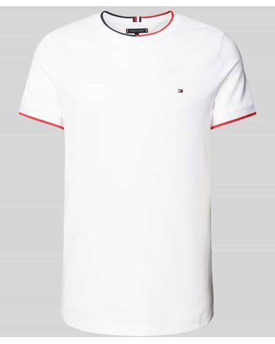 Tommy Hilfiger T-Shirt mit Kontraststreifen - Weiß