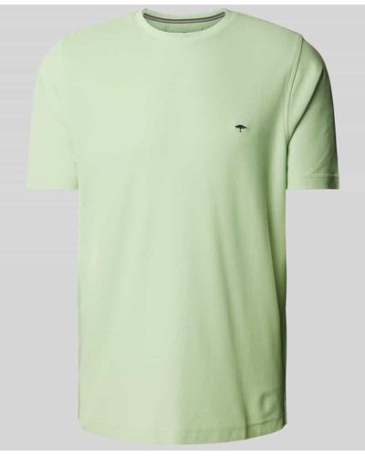 Fynch-Hatton T-Shirt mit Logo-Stitching - Grün