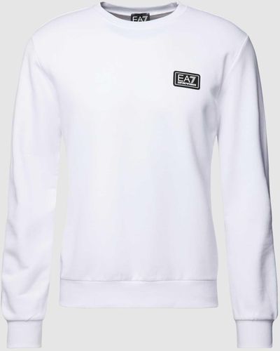 EA7 Sweatshirt Met Labeldetail - Wit