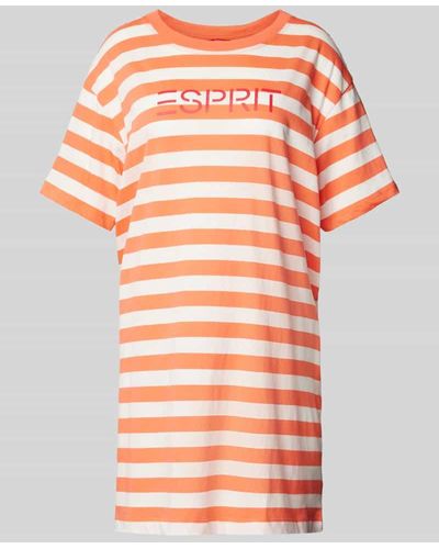 Esprit Nachthemd mit Logo-Print Modell 'MIA' - Orange