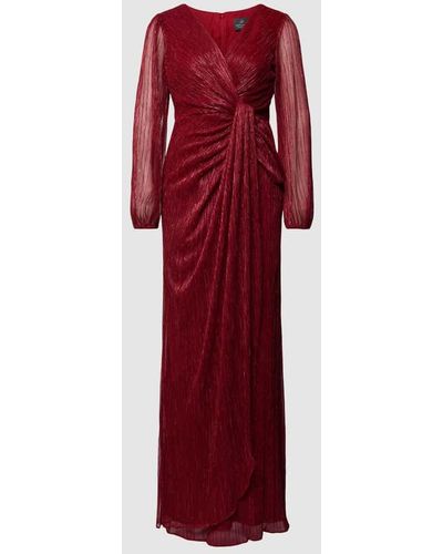 Adrianna Papell Abendkleid mit Effektgarn - Rot