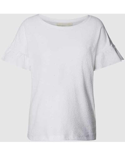 Edc By Esprit T-Shirt mit Strukturmuster - Weiß
