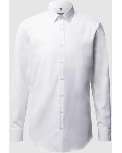 Jake*s Slim Fit Business-Hemd aus Twill - Weiß