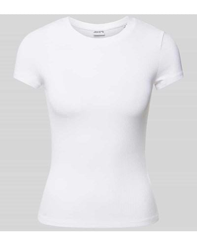 Jake*s T-Shirt mit Rundhalsausschnitt - Weiß