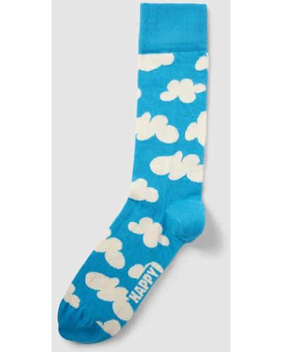 Happy Socks Socken mit Allover-Muster Modell 'Cloudy' - Blau