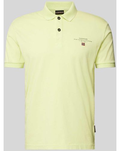 Napapijri Regular Fit Poloshirt mit Label-Print Modell 'elbas' - Gelb