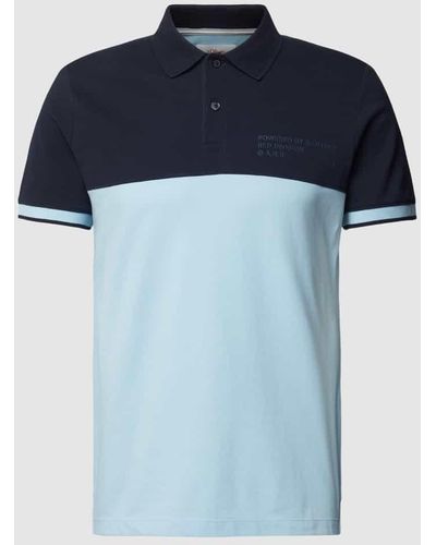 S.oliver Poloshirt mit Colour-Blocking-Design - Blau