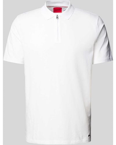 HUGO Regular Fit Poloshirt mit Label-Detail Modell 'Dekok' - Weiß