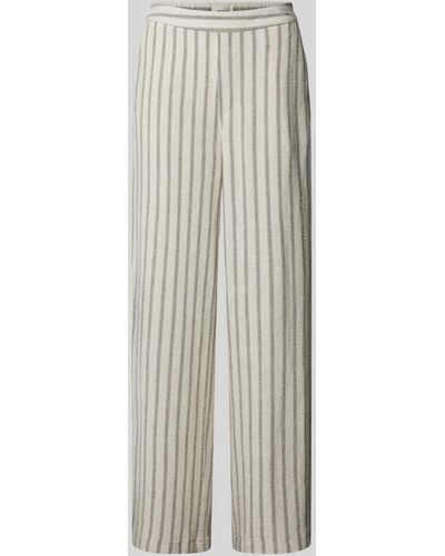 Object Straight Leg Stoffhose mit Streifenmuster Modell 'Sanne' - Weiß