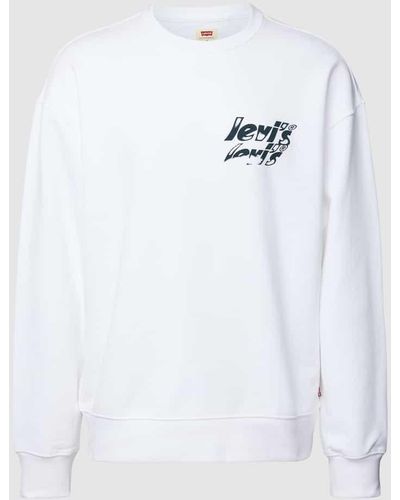 Levi's Sweatshirt mit Label-Print - Weiß