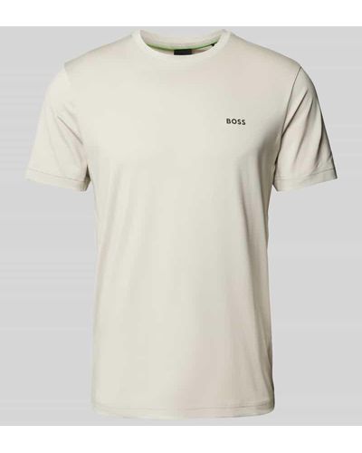 BOSS T-Shirt mit Label-Print - Natur