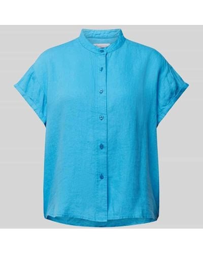 Knowledge Cotton Hemdbluse aus reinem Leinen - Blau