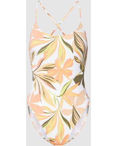 Roxy Badeanzug mit floralem Muster Modell 'PT BEACH CLASSICS HIPSTER' - Mettallic