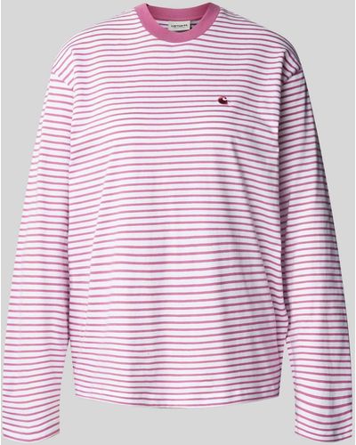 Carhartt Shirt Met Lange Mouwen En Streepmotief - Roze