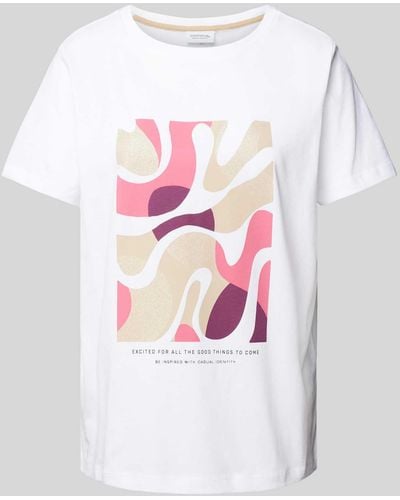 comma casual identity T-shirt Met Motief- En Statementprint - Wit