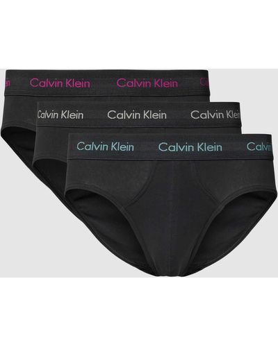 Calvin Klein Slip mit elastischem Logo-Bund im 3er-Pack Modell 'HIP BRIEF 3PK' - Schwarz