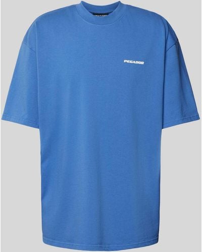 PEGADOR Oversized T-shirt Met Logo En Ronde Hals - Blauw