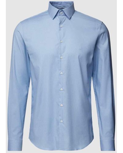 Calvin Klein Slim Fit Business-Hemd mit Kentkragen Modell 'Bari' - Blau