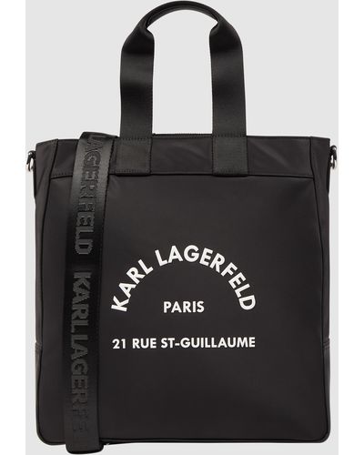 Karl Lagerfeld Tote Bag Met Rubberen Logo - Zwart