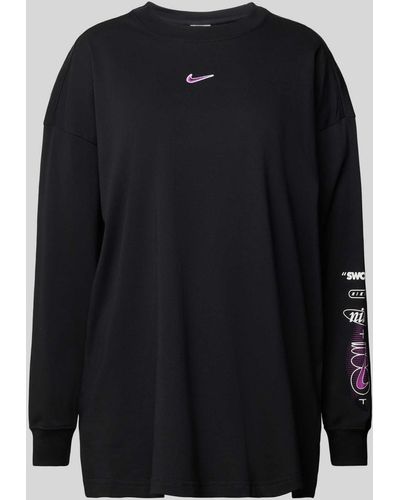 Nike Oversized Shirt Met Lange Mouwen En Labelprint - Blauw