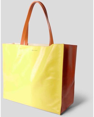 Marni Shopper mit Label-Print - Gelb