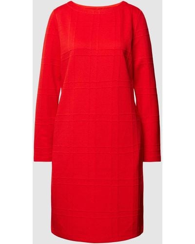 s.Oliver RED LABEL Knielanges Kleid mit Strukturmuster - Rot