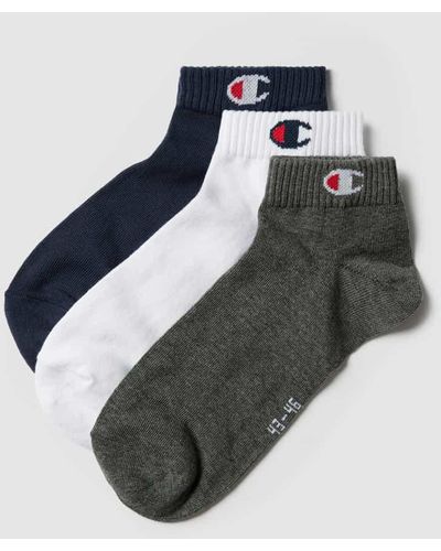 Champion Socken mit Label-Detail im 3er-Pack Modell 'Quarter Sock' - Blau