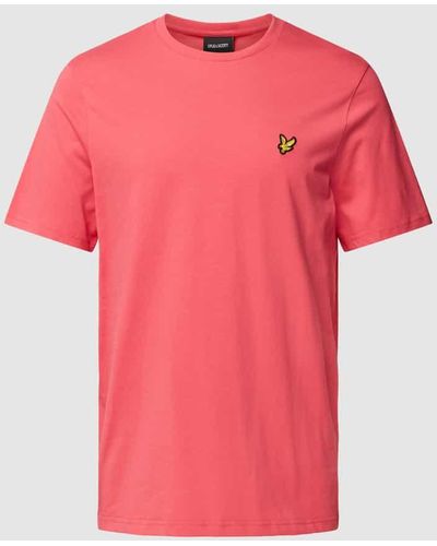 Lyle & Scott T-Shirt mit Logo-Patch - Pink