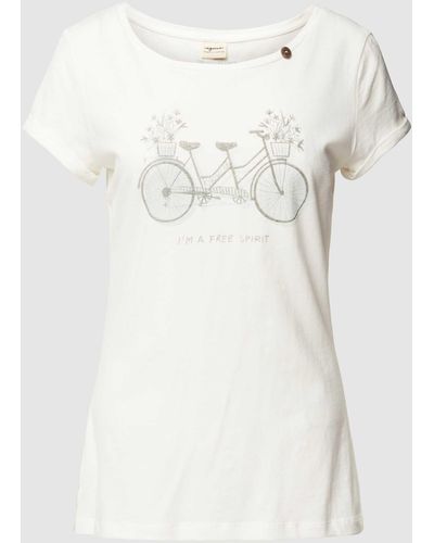 Ragwear T-shirt Met Motiefprint - Naturel