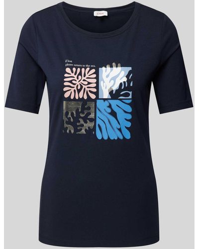 S.oliver T-shirt Met Ronde Hals - Blauw