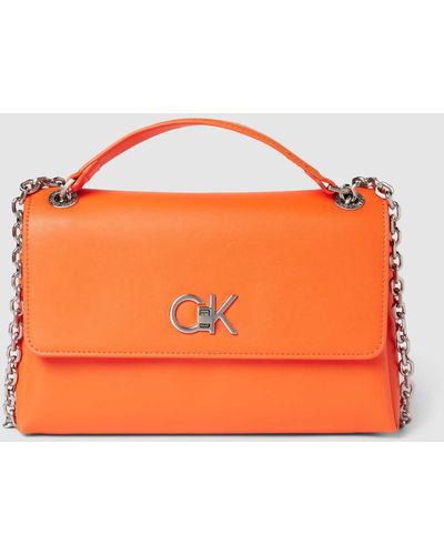 Calvin Klein Handtas Met Draaisluiting - Oranje