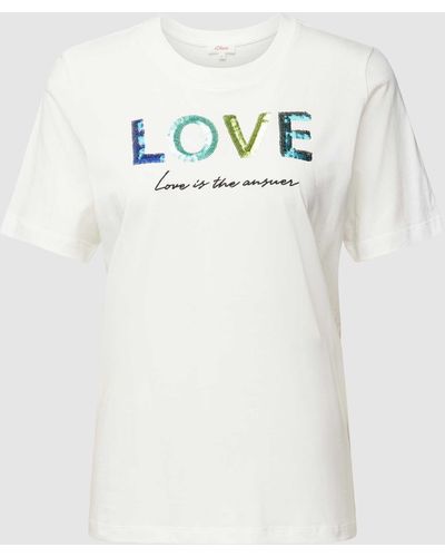 S.oliver T-shirt Met Statementprint - Meerkleurig