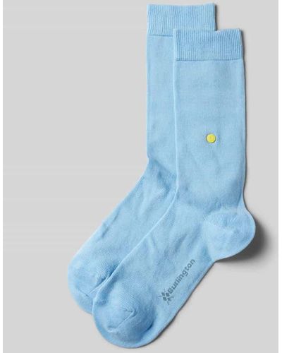 Burlington Socken in unifarbenem Design Modell 'LADY' - Blau