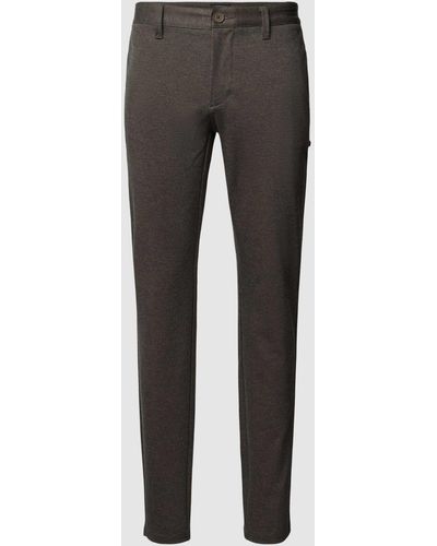 Only & Sons Tapered Fit Stoffhose mit Fischgratmuster - Grau