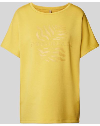 Soya Concept T-shirt Met Motiefprint - Geel
