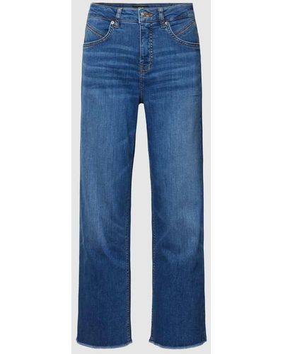 Opus Mom Fit Jeans mit Fransen Modell 'Momito Fresh' - Blau