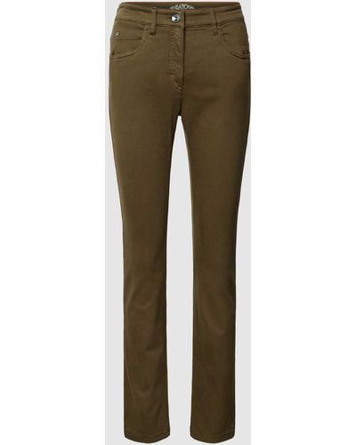 ZERRES Slim Fit Jeans mit Stretch-Anteil Modell 'TWIGY' - Grün