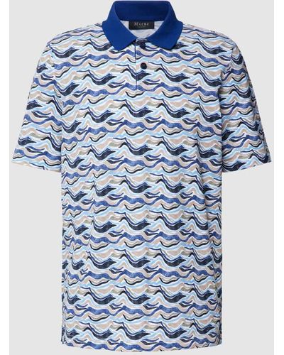 maerz muenchen Poloshirt mit Allover-Muster - Blau