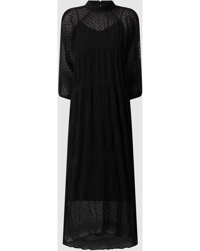 Soaked In Luxury Cold Shoulder-jurk Met Uitneembare Onderjurk, Model 'kayra' - Zwart