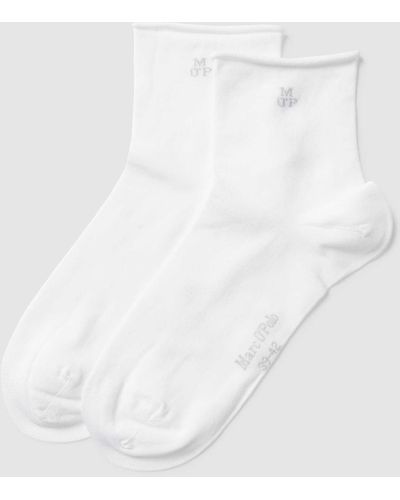 Marc O' Polo Socken mit Label-Detail im 2er-Pack Modell 'Natali' - Weiß