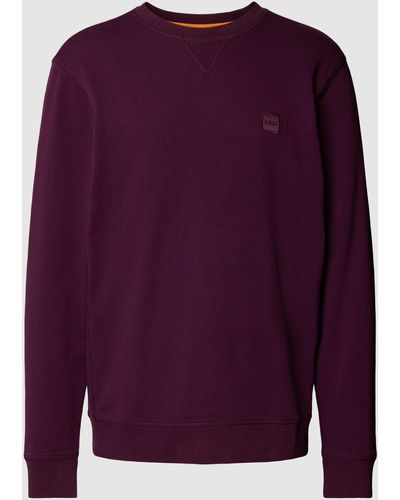BOSS Sweatshirt mit Label-Detail Modell 'Westart' - Lila