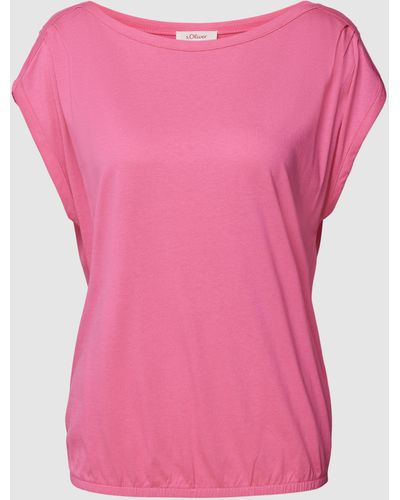 s.Oliver RED LABEL T-Shirt mit U-Boot-Ausschnitt - Pink