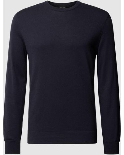 Strellson Gebreide Pullover Met Ronde Hals - Blauw