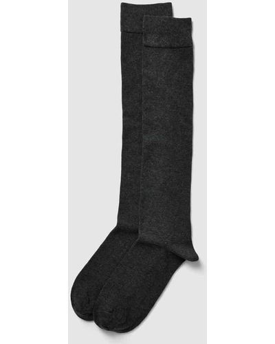 S.oliver Socken mit hohem Schaft im 2er-Pack - Schwarz